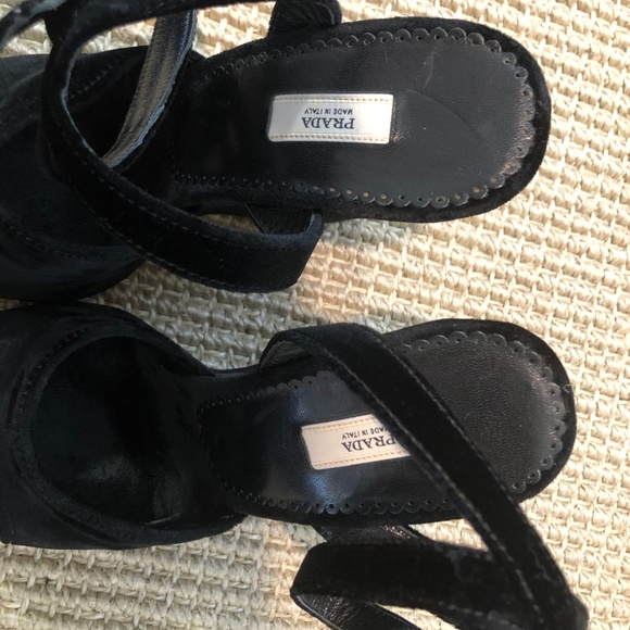 Prada Wedge Velvet Heels - Picture 7 of 7